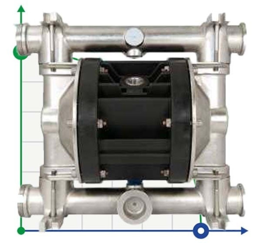Pneumatic diaphragm pump BOXER 81 AISI 316 IB81-A-HTTAT-C