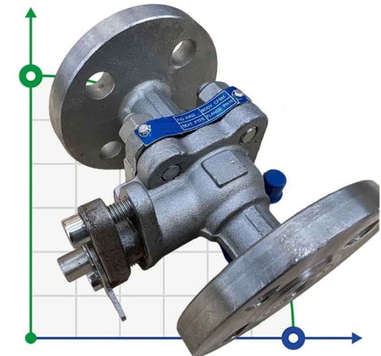PN16 DN15 Stainless steel ball valve AISI 316, seat PTFE