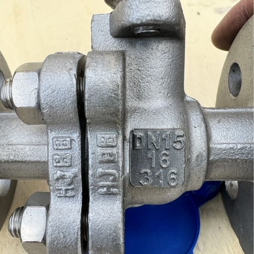 PN16 DN15 Stainless steel ball valve AISI 316, seat PTFE