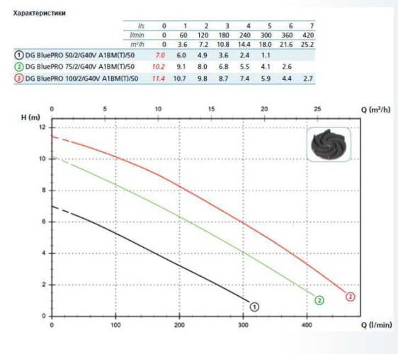Насос DG BLUE P 100/2/G40V A1BM5 NC Q TCG 2SIC 05/SH 230 V (Zenit)