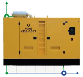 Générateur diesel industriel VLAIS KDE-300T avec ATS, moteur Ricardo 300kVA, 240kW, 380V/50HZ type fermé