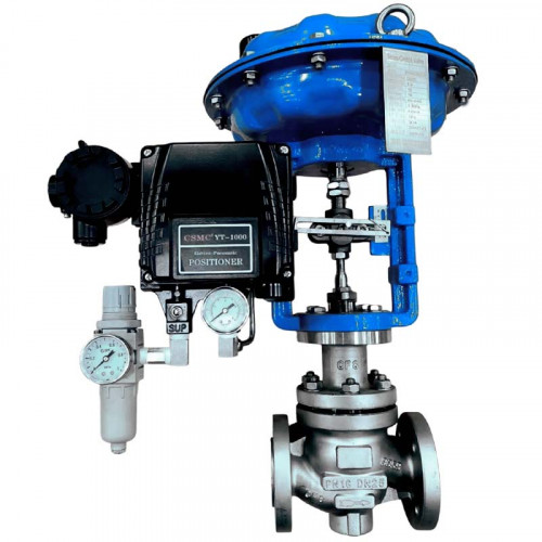 DN25 Pneumatically actuated control valve 10P11Y-DNx2516Z-L112C-C (CF8 body, SS304 seat) with YT-1000 positioner, 4-20mA input, Ex
