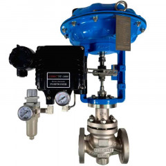 DN25 Válvula de control de accionamiento neumático 10P11Y-DNx2516Z-L112C-C (cuerpo CF8, asiento SS304) con posicionador YT-1000, entrada 4-20mA, Ex