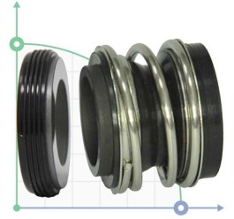 Sello mecánico R-MG1S20 20, SIC/SIC, VITON, 304, FG