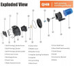 Chemically resistant PVDF pump QHB-P-75102VAL-SSH5V38AGABS-3801, PVDF, 7.5kW, 380V, centrifugal self-priming