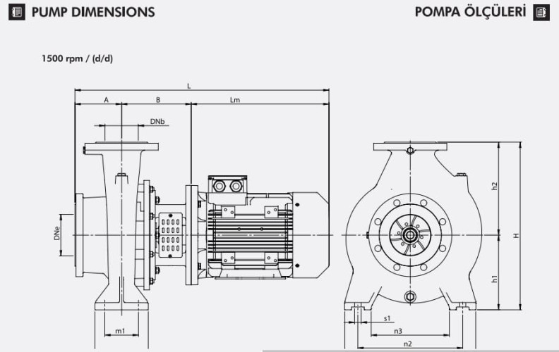 Pompa wody monoblokowa ETKF-M 100-160, 4 kW, 1500