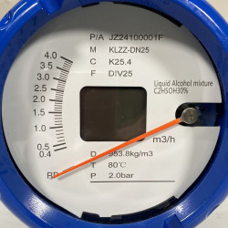DN25 Flow meter rotameter stainless steel KLZZ PN6 (liquid Alcohol mixture C2H5OH 30%), 0.4-4.0 m3/h, 4-20mA, Ex