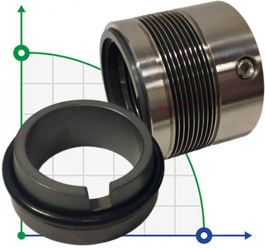 Dichtung mit Metallbalg R-680 60, SIC/SIC, VITON, AM350/316