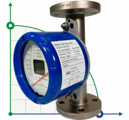DN40 KLZZ PN6 stainless steel rotameter flow meter for vegetable oil 110°C, 500...3000 l/h, 4-20mA, Ex