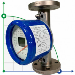 DN40 Caudalímetro rotamétrico de acero inoxidable KLZZ PN6 para aceite vegetal 110 °C, 500...3000 l/h, 4-20 mA, Ex