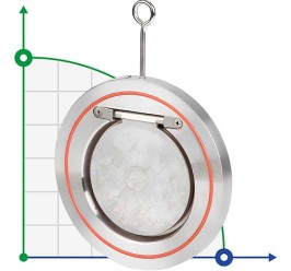 PN6 DN200 Обратный клапан из нержавеющей стали AISI 304, Seat VITON