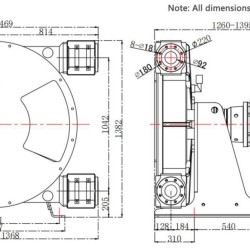 Industrial hose pump JXHIN-100-CI+Titanium-F-NBR-P, 42 m3/h, 15 kW, 16 bar, 380V