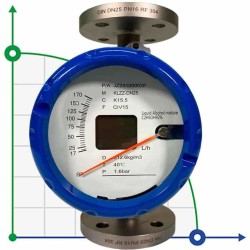DN25 Edelstahl KLZZ PN16 Durchflussmesser (flüssiges Alkoholgemisch C2H5OH 92%), 17-170 l/h, 4-20mA, Ex