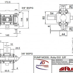 RUBY 010S-P-NTSS-T насос пневматический мембранный