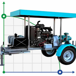 Dieselmotorpumpe 45 hp - 4-Gang mit einem Anhänger