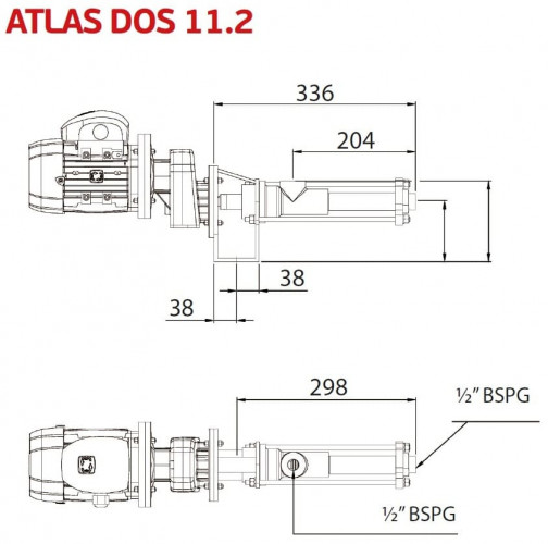 Pompe pour le dosage de haute précision des polymères ATLAS DOS 11.2-01-0.25 HP-3.40-1400-63-A-VITON