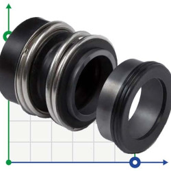 Sello mecánico del eje de la bomba KSB R-MG1S6 10, SIC/SIC, VITON, 304