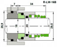 Sello de cañón Lowara R-LW 12, SIC/SIC, VITON, 304
