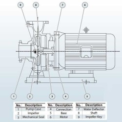 BGWH 300-315B (580/24), 55kW, 1480 Stainless Steel Horizontal Pump