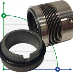 Metal bellows seals R-680 70, SIC/SIC, VITON, AM350/316