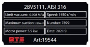Vacuum pump 2BV5111 (AISI 316)