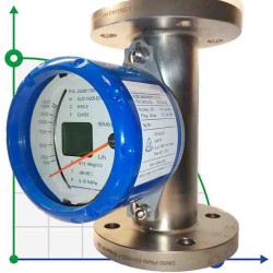 DN50 Stainless steel flow meter rotameter KLZZ PN16 (liquid alcohol mixture C2H5OH 96%), 1600...16000 l/h, 4-20mA, Ex