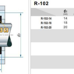 Sello mecánico R-102 18, CЕR/CAR, NBR, 304