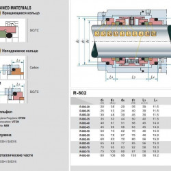 R-802 40, SIC/SIC/SIC/SIC, EPDM, 304 — double garniture d'étanchéité pour la pompe de l'homogénéisateur-disperseur ACE-TRL3-120