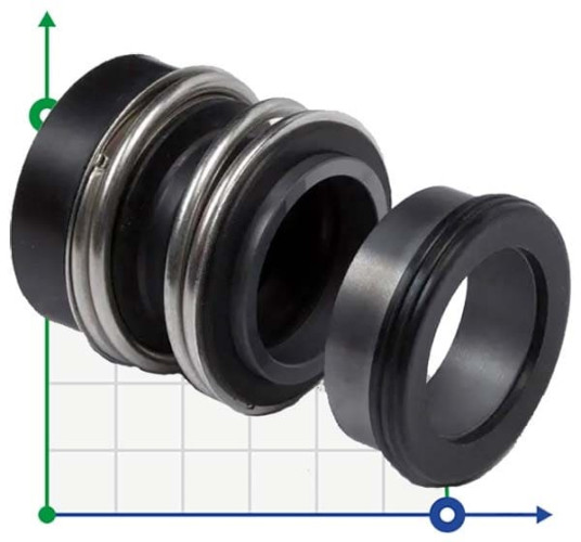Pump shaft mechanical seal KSB R-MG1S6 16, SIC/SIC, VITON, 304
