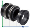 Pump shaft mechanical seal KSB R-MG1S6 16, SIC/SIC, VITON, 304
