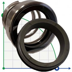 Sello mecánico simple R-BT-RN 60, SS/CAR, VITON, 304, T8RN