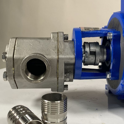 Pompe à engrenages en acier inoxydable pour le transfert d'huile moteur WCB-100/380V 50Hz, 50 l/min, 30 m, AISI 304, 1,1 kW, 1400 tr/min, Ex