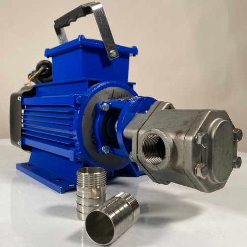 Pompe à engrenages en acier inoxydable pour le transfert d'huile moteur WCB-100/380V 50Hz, 50 l/min, 30 m, AISI 304, 1,1 kW, 1400 tr/min, Ex