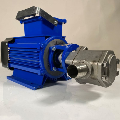 Pompe à engrenages en acier inoxydable pour le transfert d'huile moteur WCB-100/380V 50Hz, 50 l/min, 30 m, AISI 304, 1,1 kW, 1400 tr/min, Ex