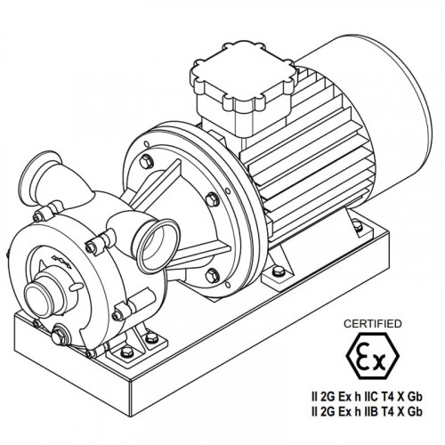 Flüssigkeitsring-Wirbelpumpe für den Schiffssektor LIVERANI GR ADPE NAUTIC 70, 500 l/min, TF 5,5 kW, 1400 U/min, 380 V, Ex, Bronze