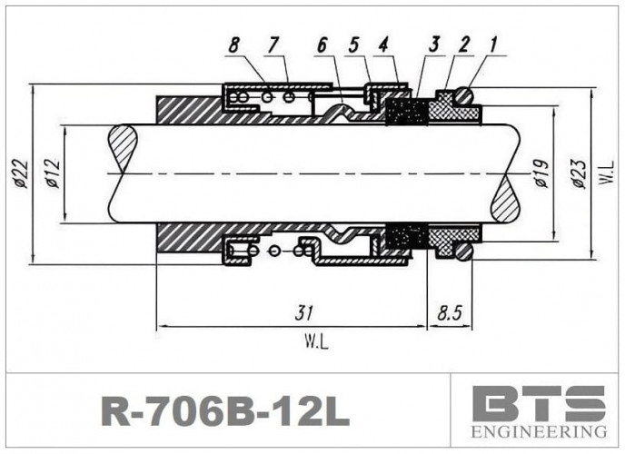 Grundfos CR, CRN R-706B 12, L, CAR/SIC, EPDM, 304 Pumpendichtung