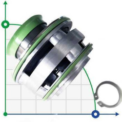 Sello mecánico FLYGT R-FL.XE 45, TC/TC/TC/TC, VITON, 304/All