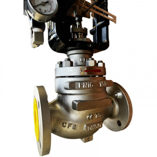 DN50 Регулирующий клапан с пневматическим приводом 10Р11Y-DNx5016Z-L112C-C (корпус CF8, седло SS304) с позиционером YT-1000, вход 4-20мА, Ex