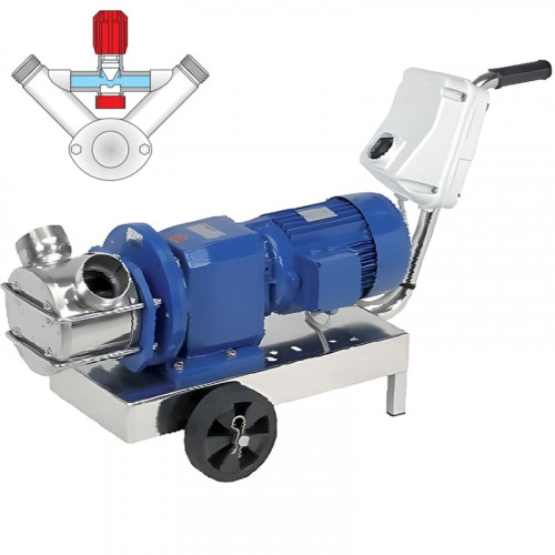 Bomba de impulsor LIVERANI RID MINOR 40 +BY-PASS NR TF 1.5kW, 350rpm, 380V con reductor, sobre carro con panel de control estándar