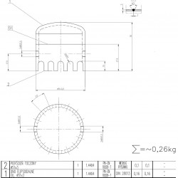 Колпачок дистилляционной, ректификационной колонны ф51x3mm из нержавеющей стали AISI 316L