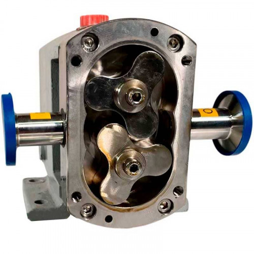 Кулачковый насос для продуктов с твердыми включениями LQ3A-36-304/4/B, 3,8-7,6м3/час, 5,5кВт, 200-400об/мин AISI304 без двигателя кламповое соединение