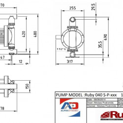 RUBY 040S-P-TST-T насос пневматический мембранный