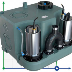 Ascenseur solo KNS pour chalets d'été et maisons privées avec deux pompes et un panneau de commande AIZL-750W Double, 18/11,5, 0,75 kW, 220 V, 2800 tr/min