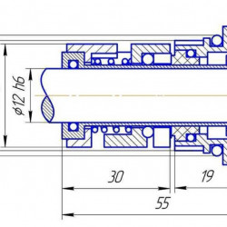 Sello mecánico Grundfos R-706H (CR) 12, SIC/SIC, VITON, 304