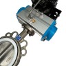 PN6 DN100 Засувка Батерфляй, корпус і диск AISI 304, PTFE з пневмоприводом Ex одинарної дії (з пружиною), позиціонер 4-20MA