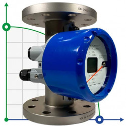 DN65 Caudalímetro de acero inoxidable rotámetro KLZZ PN6 (liquid alcohol mixture C2H5OH 25%), 1..10 m3/h, 4-20mA, Ex