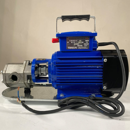 Pompe à engrenages en acier inoxydable pour le pompage de liquides visqueux WCB-75/220V 50Hz, 37,5 l/min, 30 m, AISI 304, 0,75 kW, 1400 tr/min, Ex