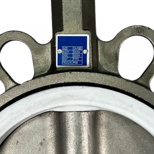 PN6 DN150 Засувка Батерфляй, корпус і диск AISI 304, PTFE з пневмоприводом Ex подвійної дії, позиціонер 4-20MA