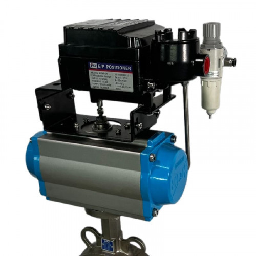 PN6 DN150 Засувка Батерфляй, корпус і диск AISI 304, PTFE з пневмоприводом Ex подвійної дії, позиціонер 4-20MA