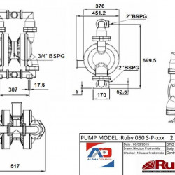 RUBY 050S-P-TST-T насос пневматический мембранный